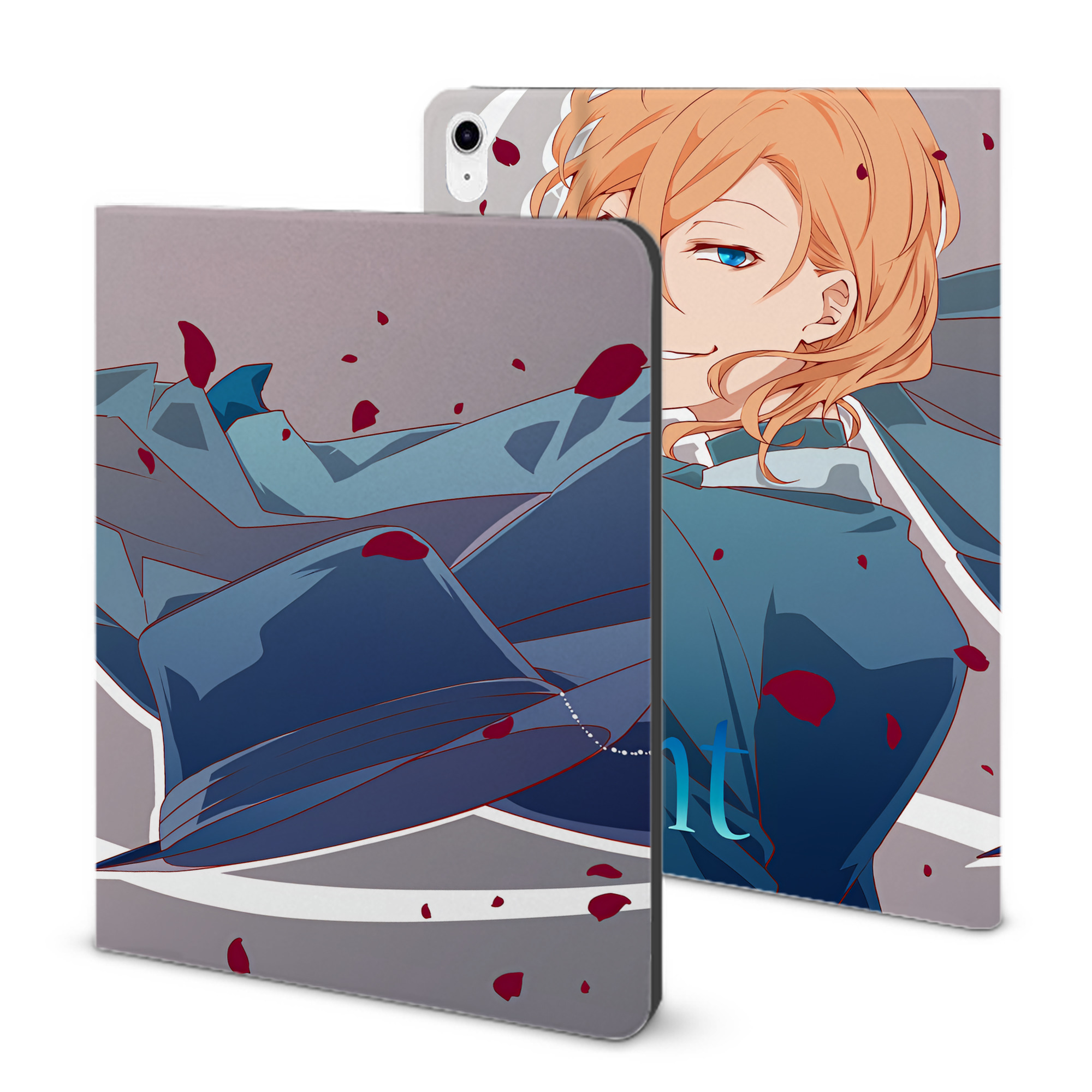 （画像用） 文豪ストレイドッグス Bungo Stray Dogs IPad ケース ブック型 PUレザー TPU 耐衝撃 軽量 薄型 ペン収納なし 全面保護 IPad 各モデル対応